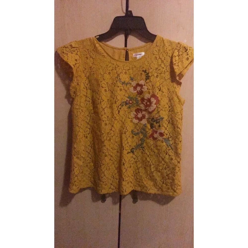 Lace floral shirt